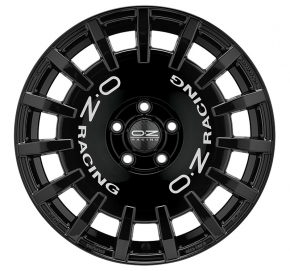 OZ RALLY RACING 8x19 5/108 ET 42 GLOSS BLACK + SILVER LETTERING