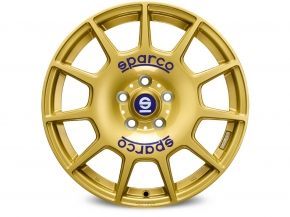 Sparco TERRA 7,5x17 5/100 ET 48 RACE GOLD + BLUE LETTERING